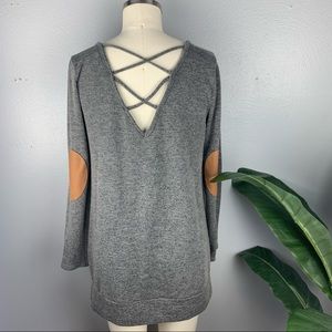 Fashion Nova Long Shirt Dress with Elbow Patches